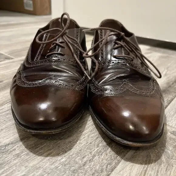 GORGEOUS BRUNO MAGLI BURGUNDY WINGTIP OXFORD MENS SHOES SIZE 10M HANDMADE ITALY - Picture 2 of 12